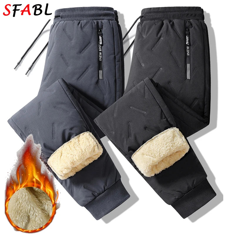Veylora Thicken Warm Winter Pants for Men Sweatpants Casual Thicken Joggers Pants Male Thermal Trousers Black Gray Pants Men Windbreak