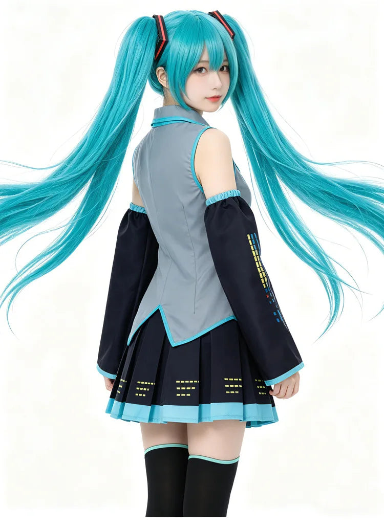 Veylora Anime Character Performance Clothes MIKU Anime Clothes Cosplay Clothes JK Skirt Same Suit Wig Accessories Halloween Costume