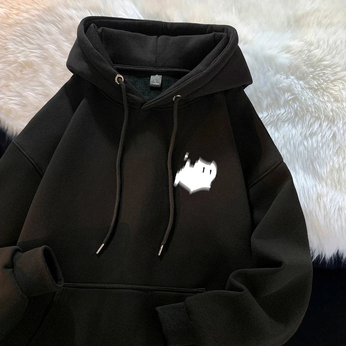 Veylora Hoodie Men's Trendy Brand Versatile Hong Kong Style High Street American Printed Top Autumn and Winter Coat Streetwear Anime