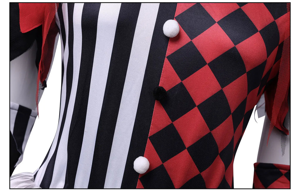 Veylora Women Clown Costume Circus Performance Outfit Role Play Uniform Carnival Party Fancy Outfit Scary Halloween Costume