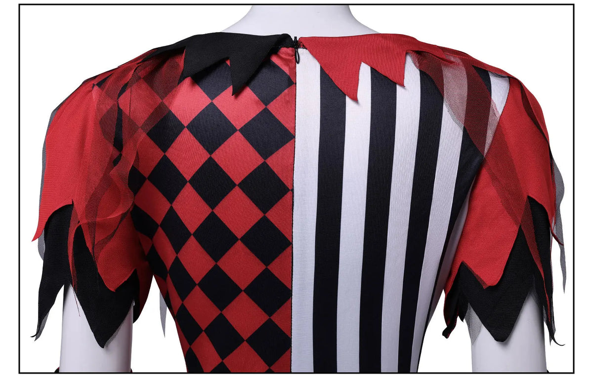 Veylora Women Clown Costume Circus Performance Outfit Role Play Uniform Carnival Party Fancy Outfit Scary Halloween Costume
