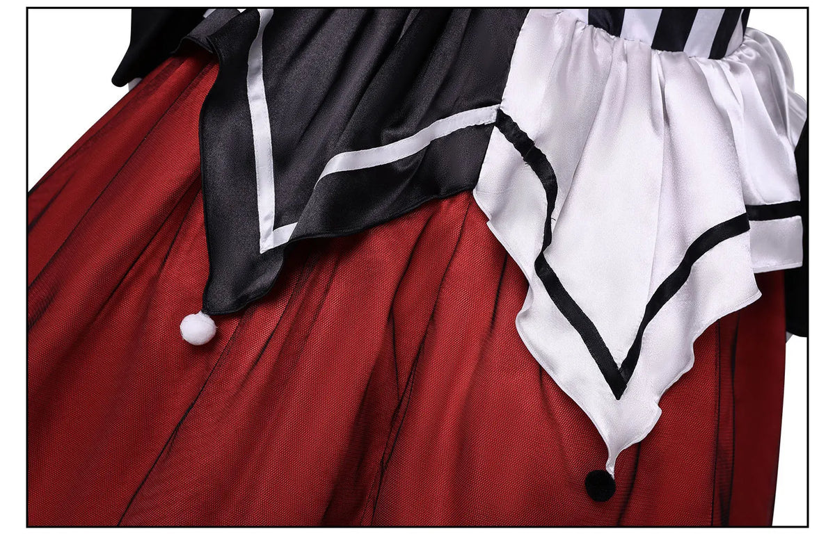 Veylora Women Clown Costume Circus Performance Outfit Role Play Uniform Carnival Party Fancy Outfit Scary Halloween Costume