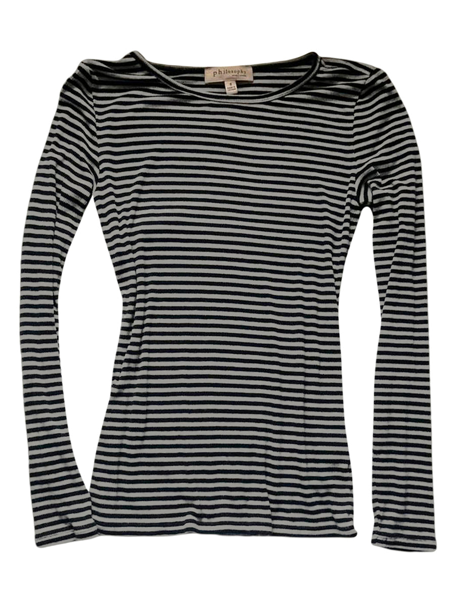 Veylora Long Sleeve Shirts for Women Fashion Casual Basic Crew Neck Striped Slim Fit T-shirt Going Out Blouses Y2K Vintage Tight Shirts