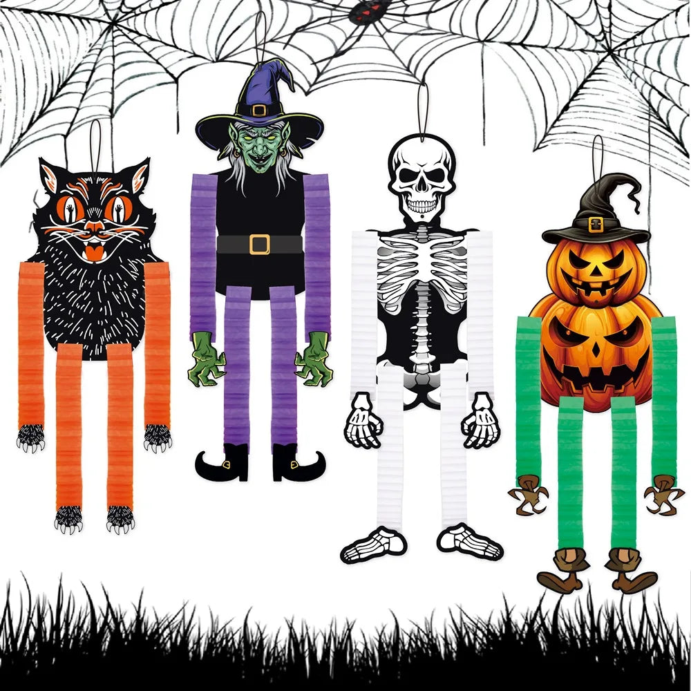 Veylora Halloween Hanging Decorations Pumpkin Witch Cat Vampire Ornaments Trick Or Treat Party Indoor Outdoor Garden Door Wall Decors
