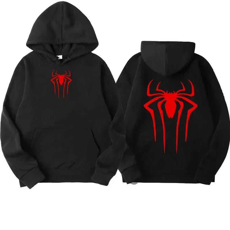 Veylora Men's Sweatshirt Fashion Spider Print Hoodie Adult Casual Sports Top Autumn and Winter Outdoor Harajuku Hooded Men and Women Clo