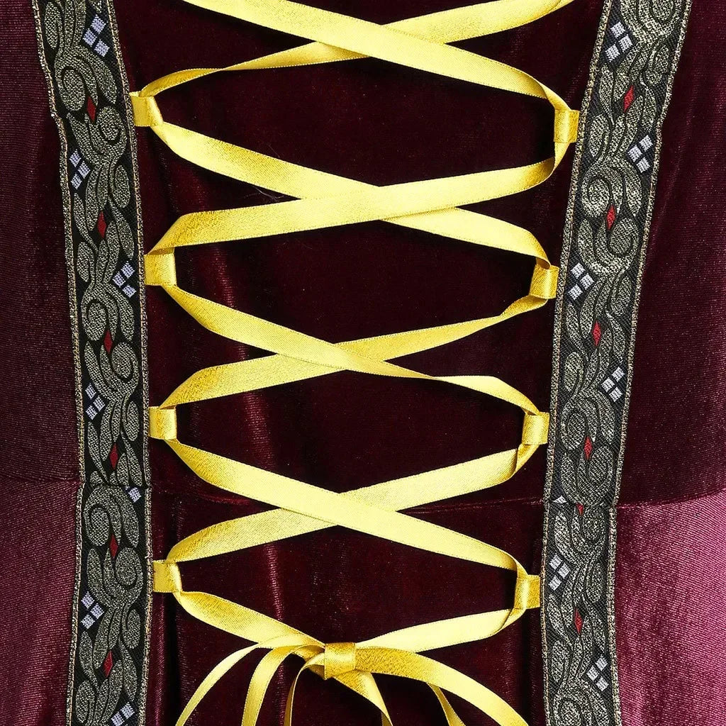 Veylora Halloween Women Dress Costumes For Women Long Sleeve Medieval Cosplay Vintage Vampire Witch Victorian Gothi Bandage Dress