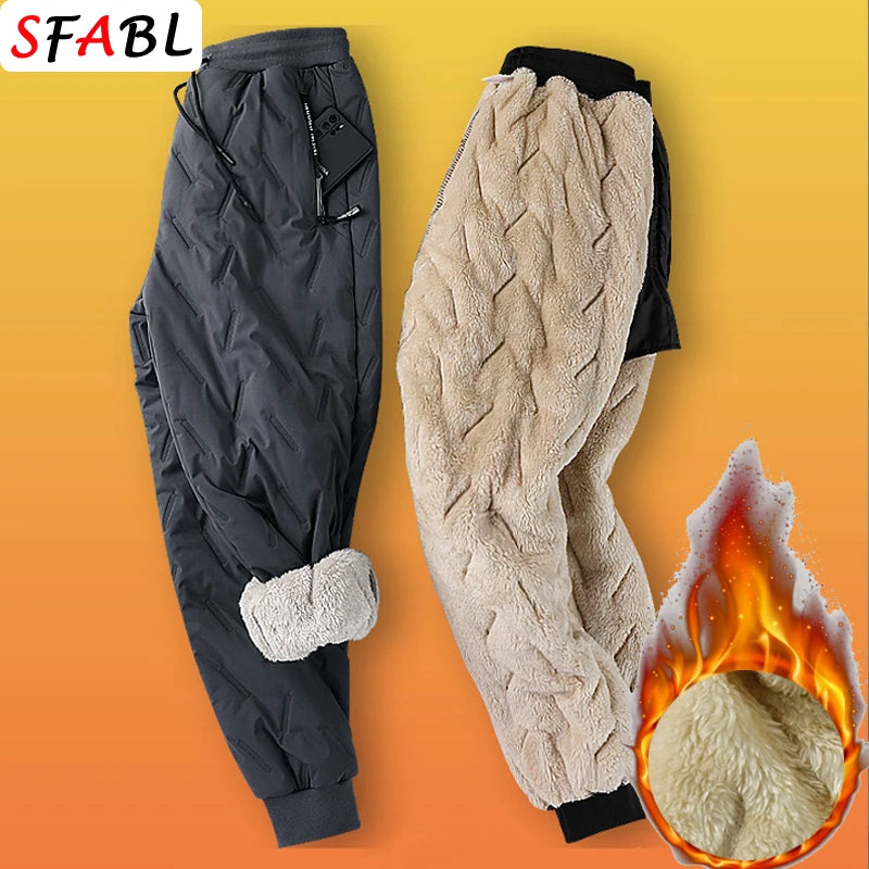 Veylora Thicken Warm Winter Pants for Men Sweatpants Casual Thicken Joggers Pants Male Thermal Trousers Black Gray Pants Men Windbreak