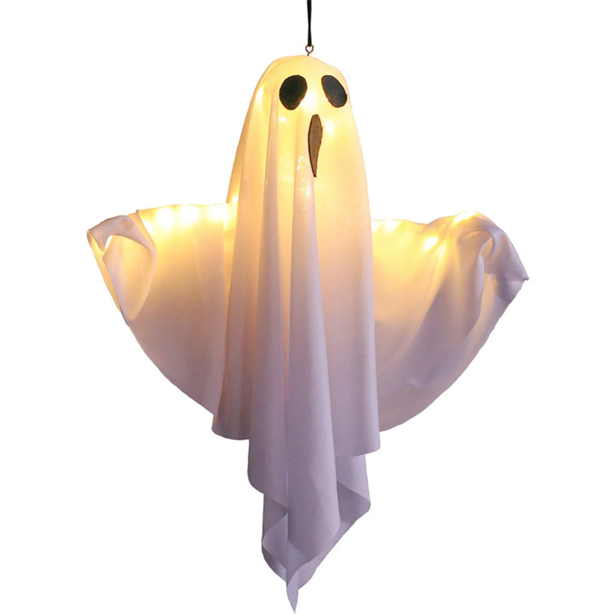 Veylora Halloween Ghost Hanging Decorations Halloween Hanging Light Up White Flying Ghosts Tree Window Wall Scary Ornament 50X40cm