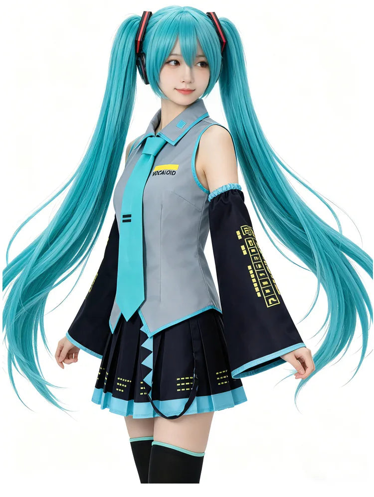 Veylora Anime Character Performance Clothes MIKU Anime Clothes Cosplay Clothes JK Skirt Same Suit Wig Accessories Halloween Costume