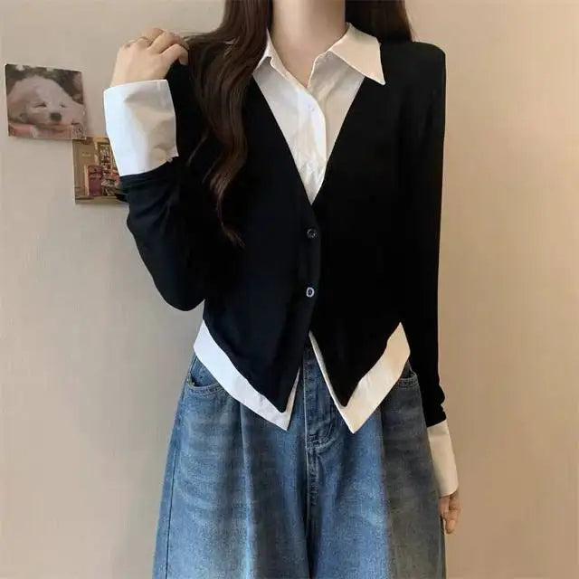 Veylora Striped Shirts & Blouses For Women Basic Modern Long Youthful Clothes Cute And Elegant New 2025 Aesthetic Plus Size Woman Top