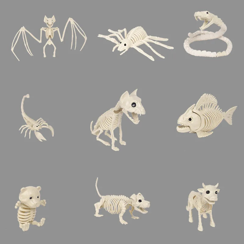 Veylora Halloween Decorations-Realistic Skeleton Props with Bats and Scorpions,Plastic Animal Bones for Haunted Houses,Bars,and Pranks