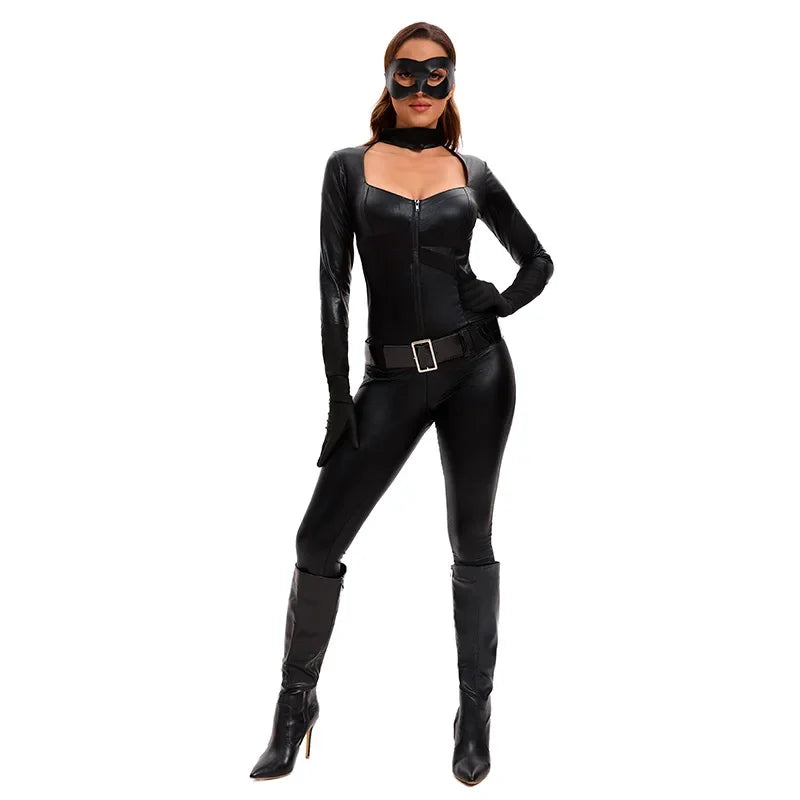 Veylora 2025 New Sexy Cat Cosplay Costume Women's Black Halloween Set Holiday Stage Night Cat Women's Cat Girl Man Role Playing Clothing