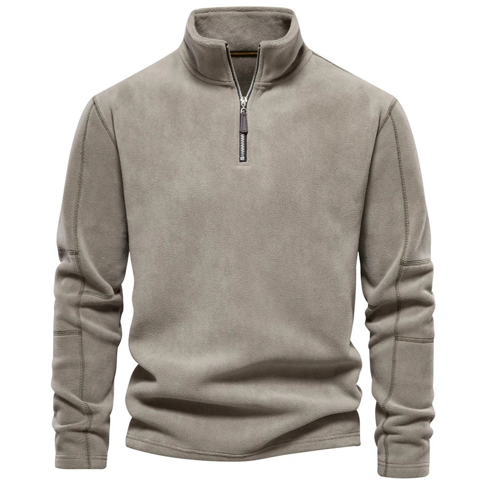 Veylora AIOPESON Brand Quality Thicken Warm Fleece Jacket for Men Zipper Neck Pullover Men's Sweatshirt Soft Shell Mens Jacket