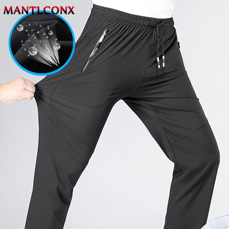 Veylora Breathable Men's Casual Pants Quick Dry Straight Elastic Waist Jogger Sweatpants Korean Classic Sport Trousers Plus Size 4XL 5XL