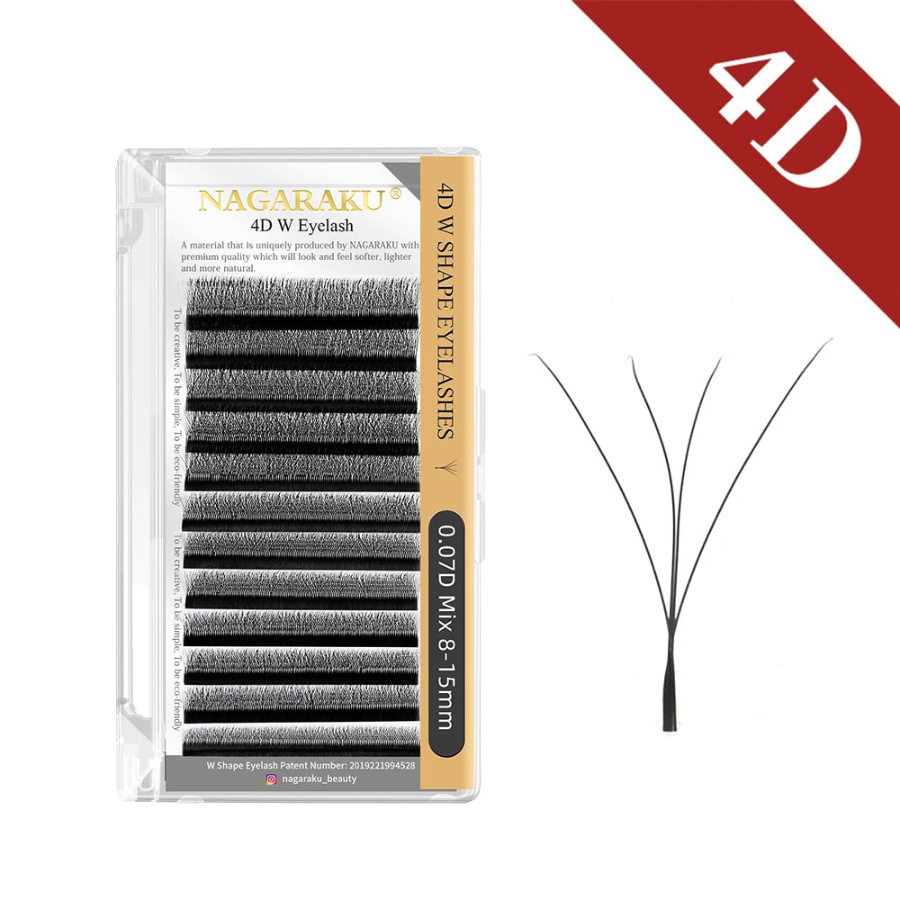 Veylora :NAGARAKU Automatic Flowering W Shape  Bloom 3D 4D 5D 6D Premade Fans Eyelash Extensions Natural Soft Light Full Dense