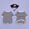Veylora Halloween Pirate Pet Costume Set with Skull Hat Black White Striped Dog Cat Shirt Sweatshirt Spooky Cosplay Party Apparel Outfit