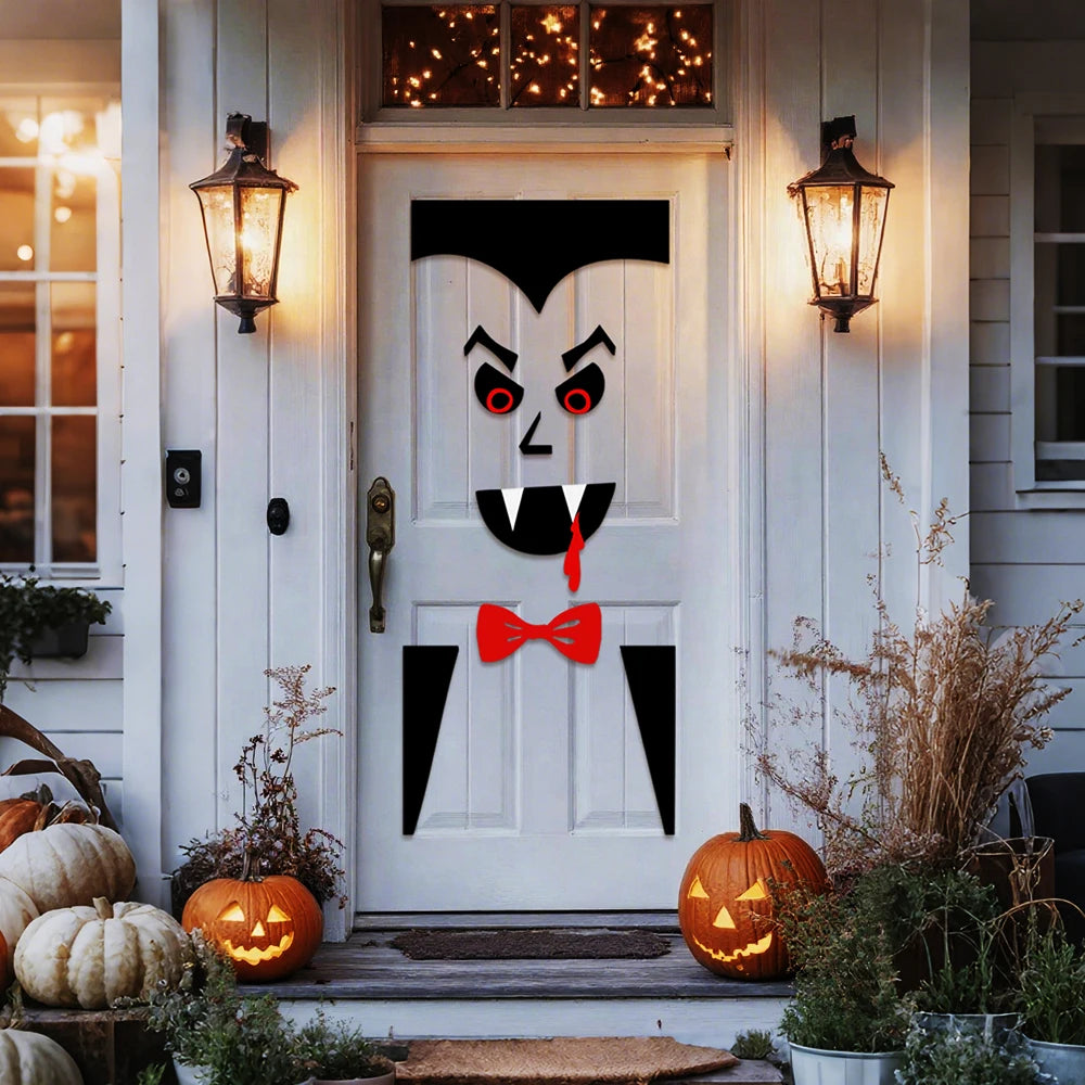 Veylora Halloween Decorations Room Door Stickers Window Decor Skeleton Hand Pumpkin DIY Window Stickers Ghost Devil Witch Hat Decor