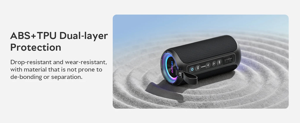 Veylora Ortizan Bluetooth Speaker, 40W Peak Outdoor Portable Loud Speakers Wireless with Deep Bass, USB/AUX/TF Card Port, RGB Light, TWS Stereo, EQ, IPX7 Waterproof for Party, Beach, Kayaking, Camping, Backyard, Garage