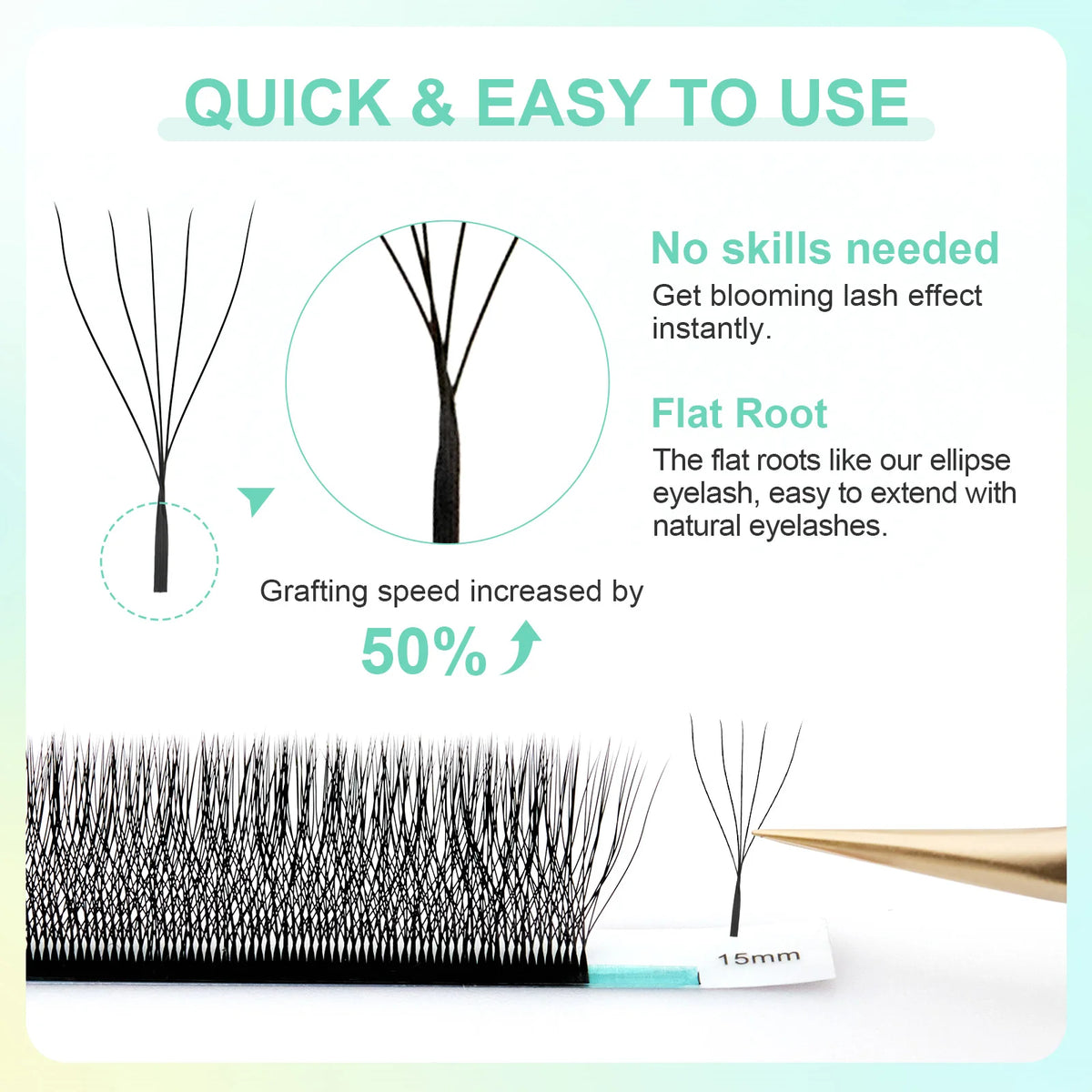 Veylora :NAGARAKU Automatic Flowering W Shape  Bloom 3D 4D 5D 6D Premade Fans Eyelash Extensions Natural Soft Light Full Dense