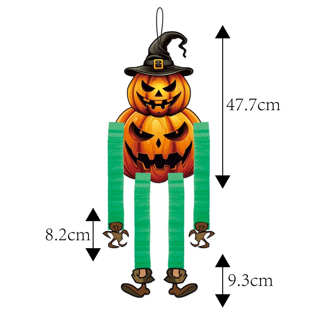 Veylora Halloween Hanging Decorations Pumpkin Witch Cat Vampire Ornaments Trick Or Treat Party Indoor Outdoor Garden Door Wall Decors