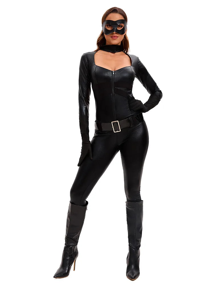 Veylora 2025 New Sexy Cat Cosplay Costume Women's Black Halloween Set Holiday Stage Night Cat Women's Cat Girl Man Role Playing Clothing