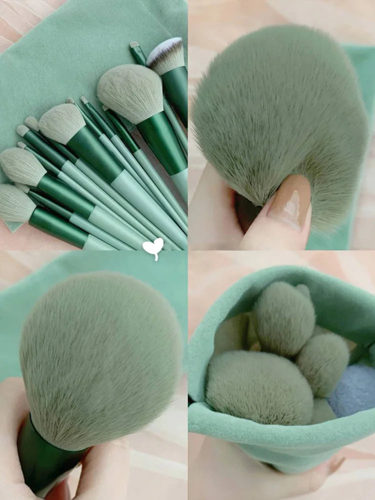Veylora 13 PCS Makeup Brushes Set Eye Shadow Foundation Women Cosmetic Brush Eyeshadow Blush Beauty Soft Make Up Tools Bag