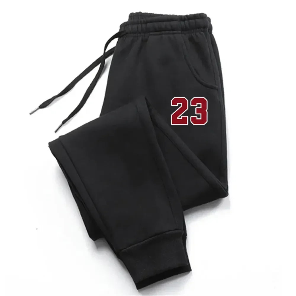 Veylora Men's Pants 23 Print Fleece Sweatpants Warm Jogging Pants Male Outdoor Trousers Straight Fashion Workout Sports Casual Long Pant
