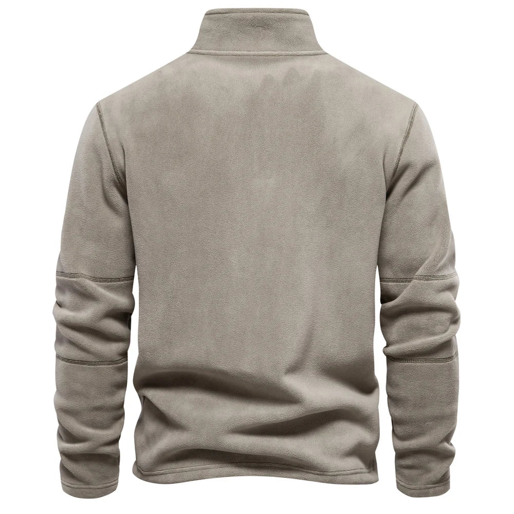 Veylora AIOPESON Brand Quality Thicken Warm Fleece Jacket for Men Zipper Neck Pullover Men's Sweatshirt Soft Shell Mens Jacket
