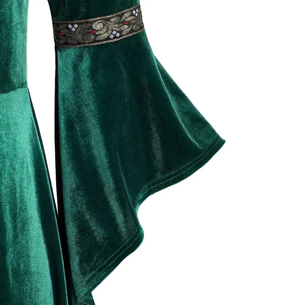 Veylora Halloween Women Dress Costumes For Women Long Sleeve Medieval Cosplay Vintage Vampire Witch Victorian Gothi Bandage Dress