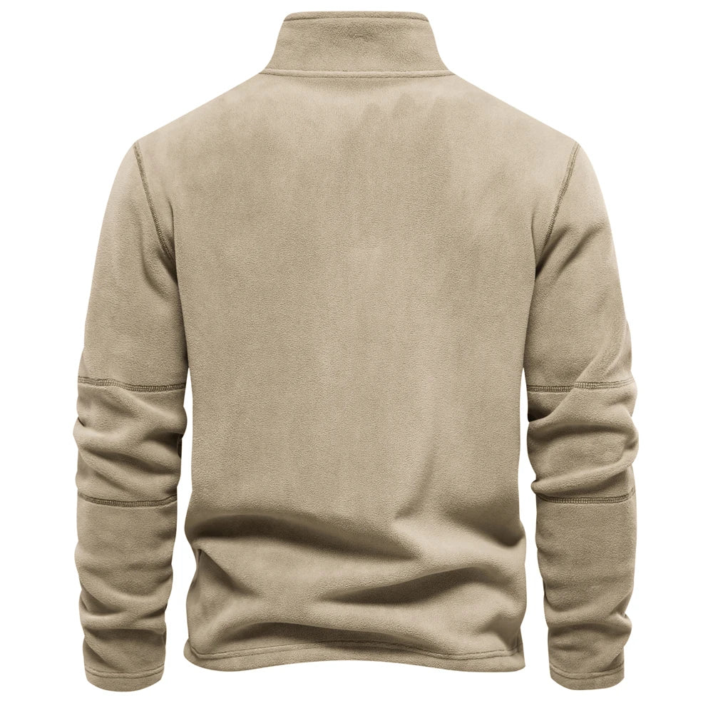 Veylora AIOPESON Brand Quality Thicken Warm Fleece Jacket for Men Zipper Neck Pullover Men's Sweatshirt Soft Shell Mens Jacket