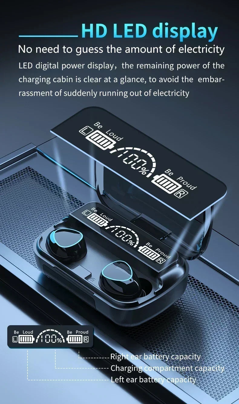 Veylora M10 Wireless Headphone Bluetooth Earphones Waterproof Earpieces Sport Earbuds For Huawei Iphone OPPO Xiaomi TWS Music Headset