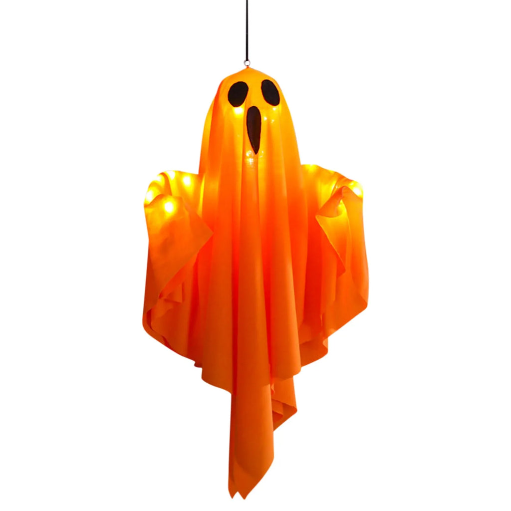 Veylora Halloween Ghost Hanging Decorations Halloween Hanging Light Up White Flying Ghosts Tree Window Wall Scary Ornament 50X40cm
