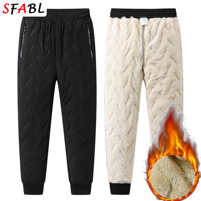 Veylora Thicken Warm Winter Pants for Men Sweatpants Casual Thicken Joggers Pants Male Thermal Trousers Black Gray Pants Men Windbreak