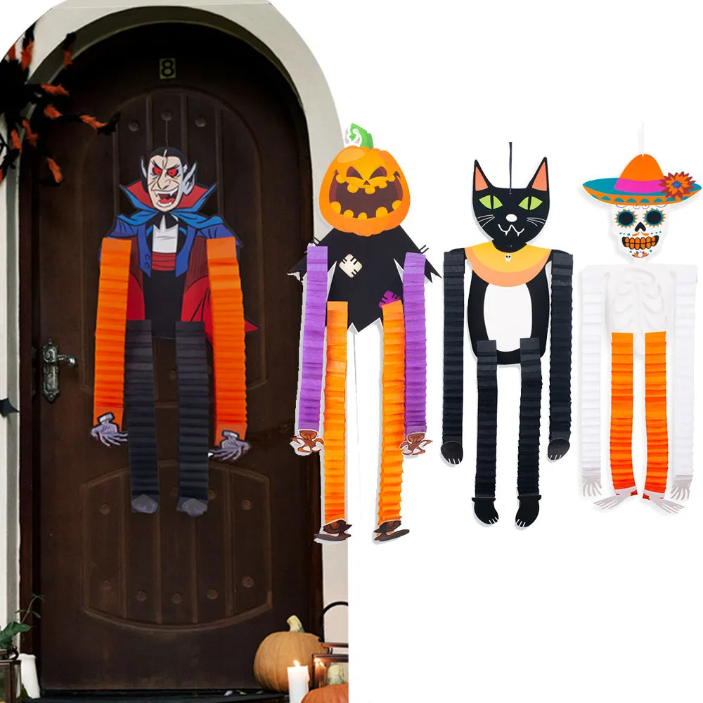 Veylora Halloween Hanging Decorations Pumpkin Witch Cat Vampire Ornaments Trick Or Treat Party Indoor Outdoor Garden Door Wall Decors