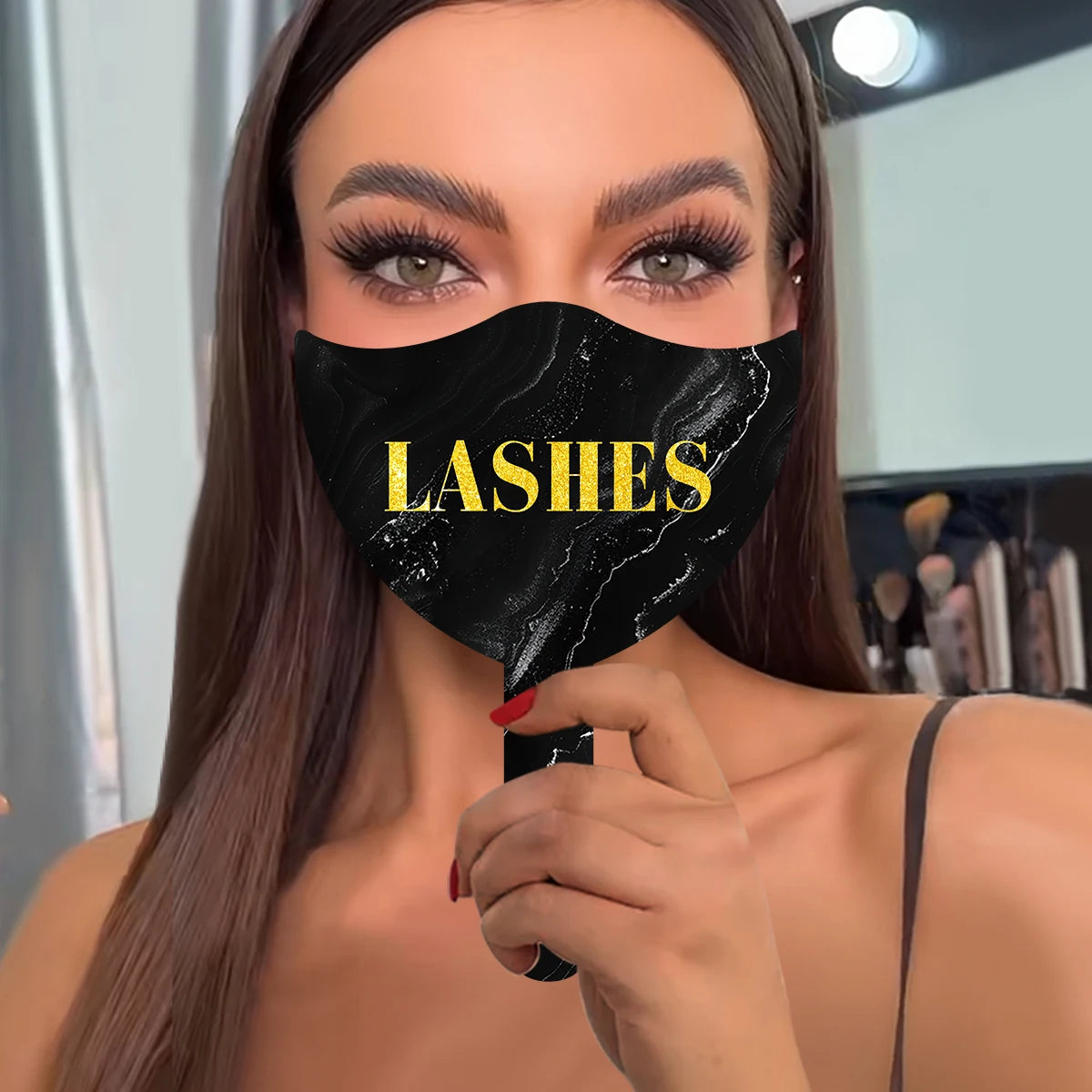 Veylora 2Pcs Eyelash Technician Photo Prop Soft PVC Handheld Lash  Beauty Cards for Social Media Lash Salon Lash Extension DisplayTools