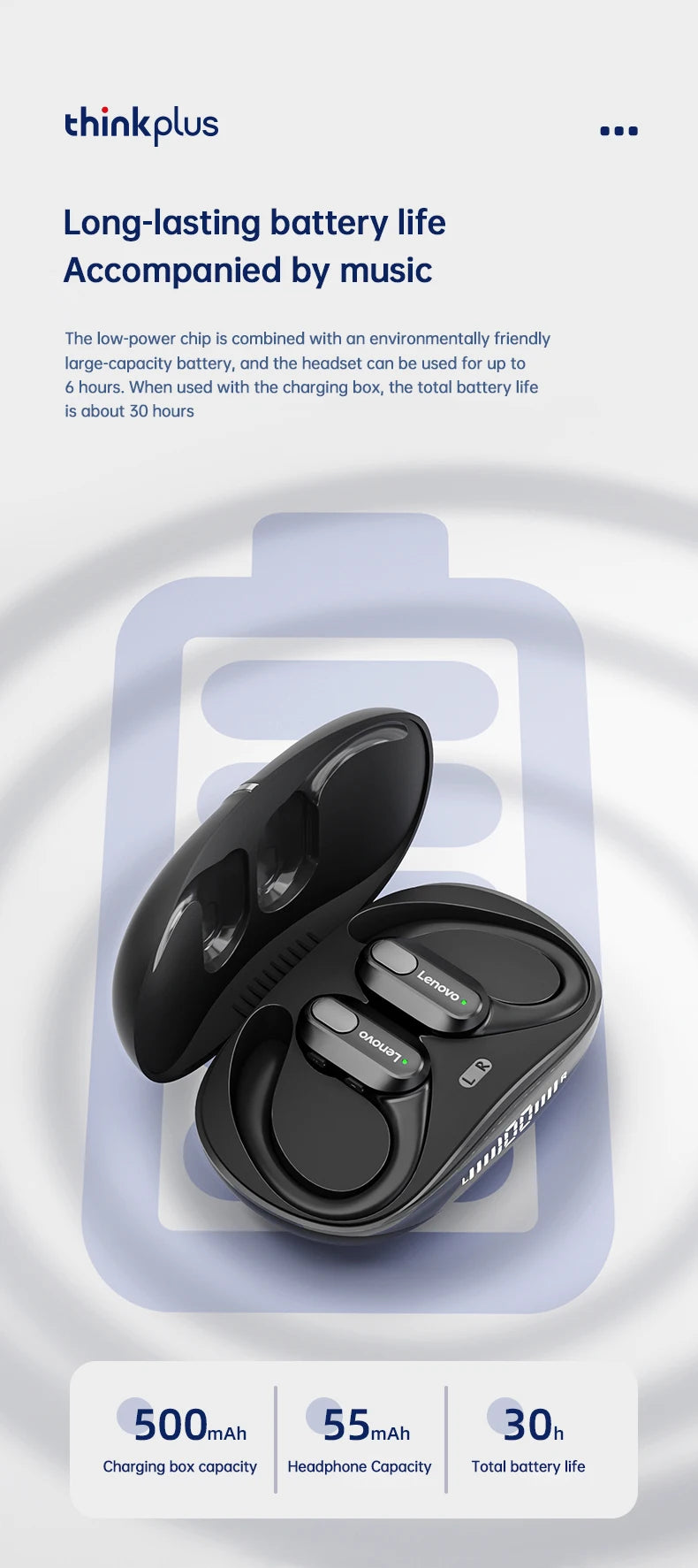 Veylora Original Lenovo XT80 Sports Wireless Earphones with Mics, LED Power Display,Hifi Stereo Sound Bluetooth 5.3 TWS HeadphHeadphones