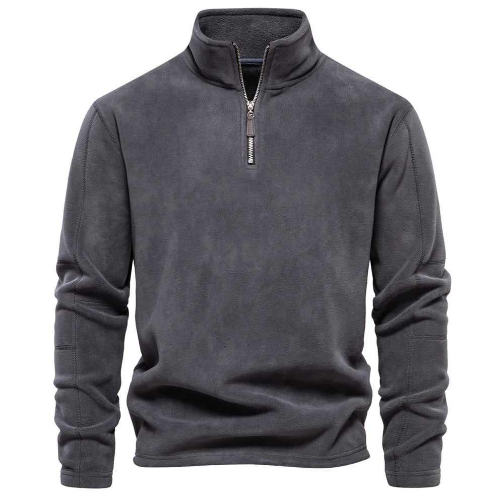 Veylora AIOPESON Brand Quality Thicken Warm Fleece Jacket for Men Zipper Neck Pullover Men's Sweatshirt Soft Shell Mens Jacket