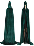 Women Men Halloween Gothic Hooded Cloak Witch Vampires Grim Reaper Capes Velvet Robe Rave Masquerade Party Cosplay Costumes