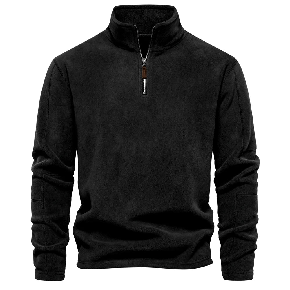 Veylora AIOPESON Brand Quality Thicken Warm Fleece Jacket for Men Zipper Neck Pullover Men's Sweatshirt Soft Shell Mens Jacket