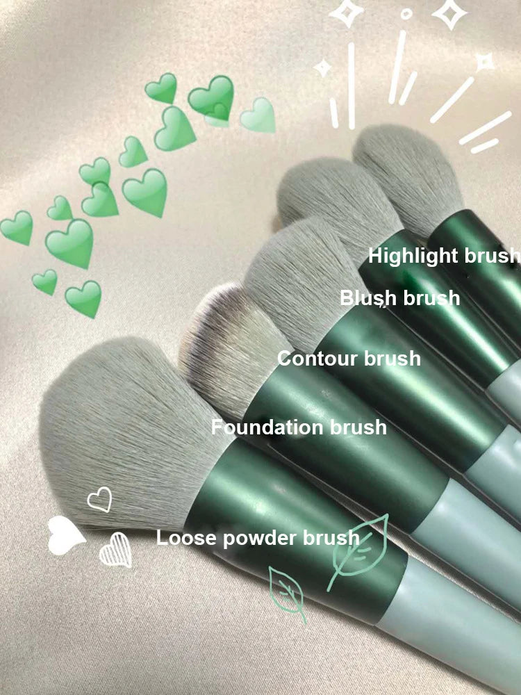 Veylora 13 PCS Makeup Brushes Set Eye Shadow Foundation Women Cosmetic Brush Eyeshadow Blush Beauty Soft Make Up Tools Bag