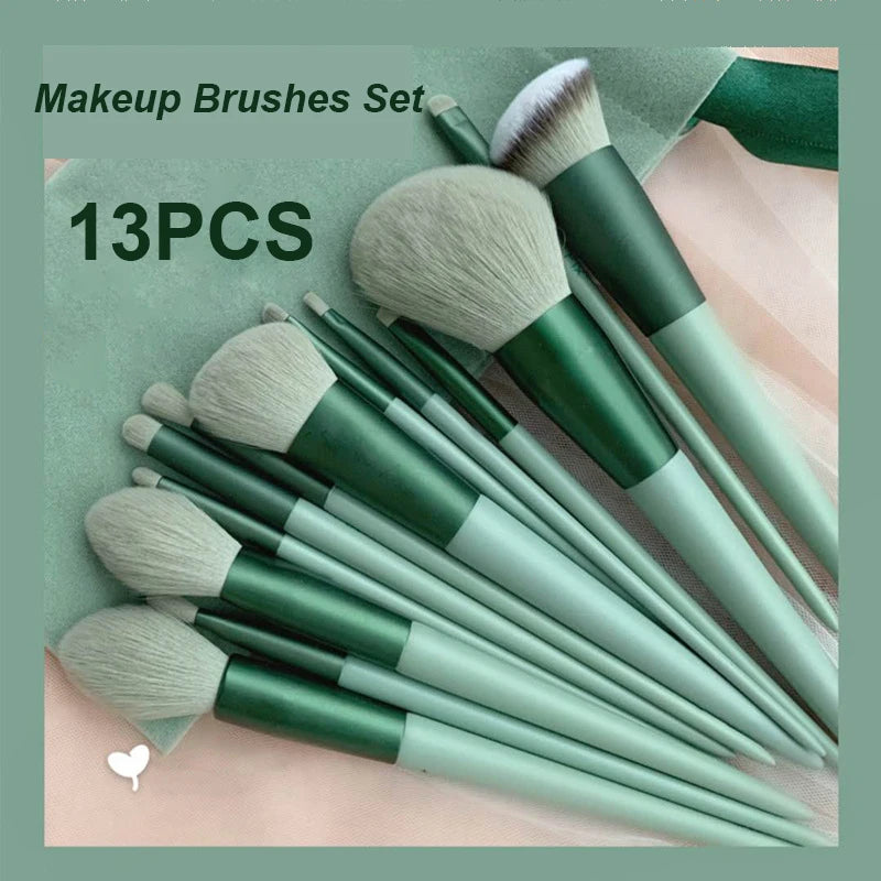 Veylora 13 PCS Makeup Brushes Set Eye Shadow Foundation Women Cosmetic Brush Eyeshadow Blush Beauty Soft Make Up Tools Bag
