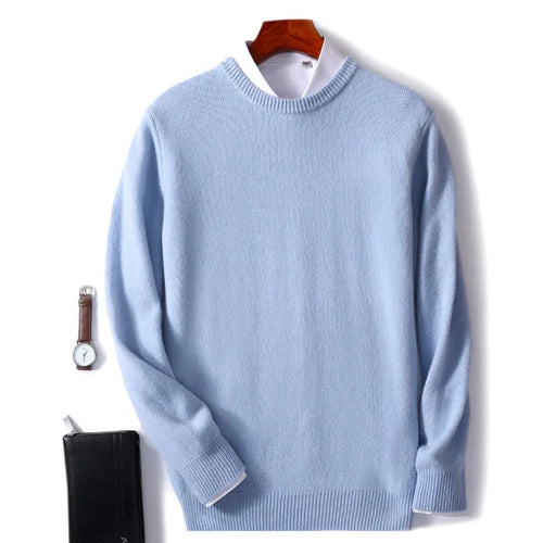 Autumn Winter Men Cashmere Sweater O-neck Soft Warm Pullovers Male Loose Knitted Shirt Korean men's winter blouse