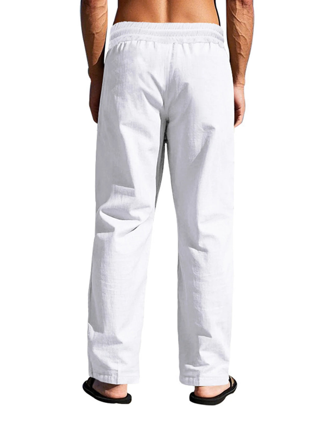 Veylora Men's Casual Trousers 2025 Spring/Summer New Man Large Size white Straight trousers Solid Beach black Fitness Pants S-XXXL