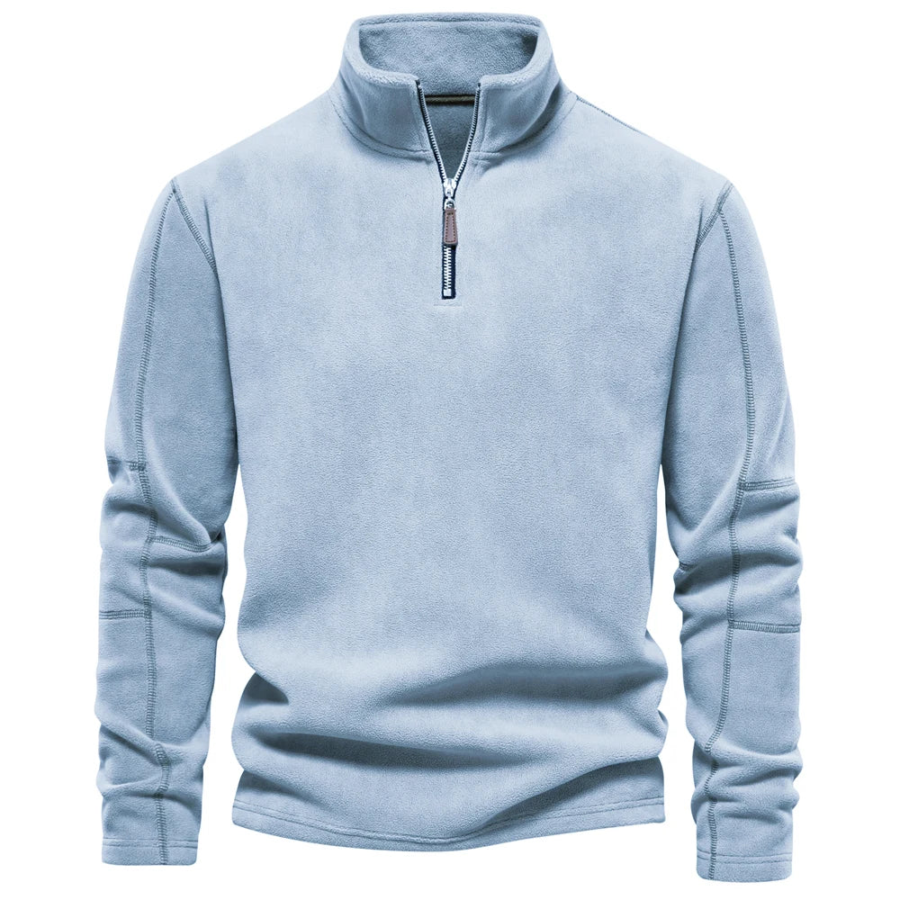 Veylora AIOPESON Brand Quality Thicken Warm Fleece Jacket for Men Zipper Neck Pullover Men's Sweatshirt Soft Shell Mens Jacket