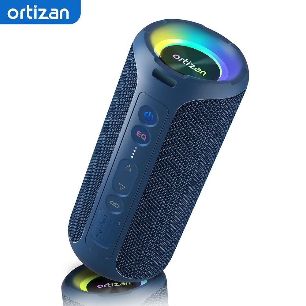 Veylora Ortizan Bluetooth Speaker, 40W Peak Outdoor Portable Loud Speakers Wireless with Deep Bass, USB/AUX/TF Card Port, RGB Light, TWS Stereo, EQ, IPX7 Waterproof for Party, Beach, Kayaking, Camping, Backyard, Garage
