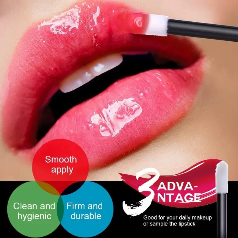 Veylora 100 Pcs Disposable Lip Lint Free Applicators  Lipstick Testers Wands Applicators for Makeup Lip Brushes  Makeup Beauty Tool