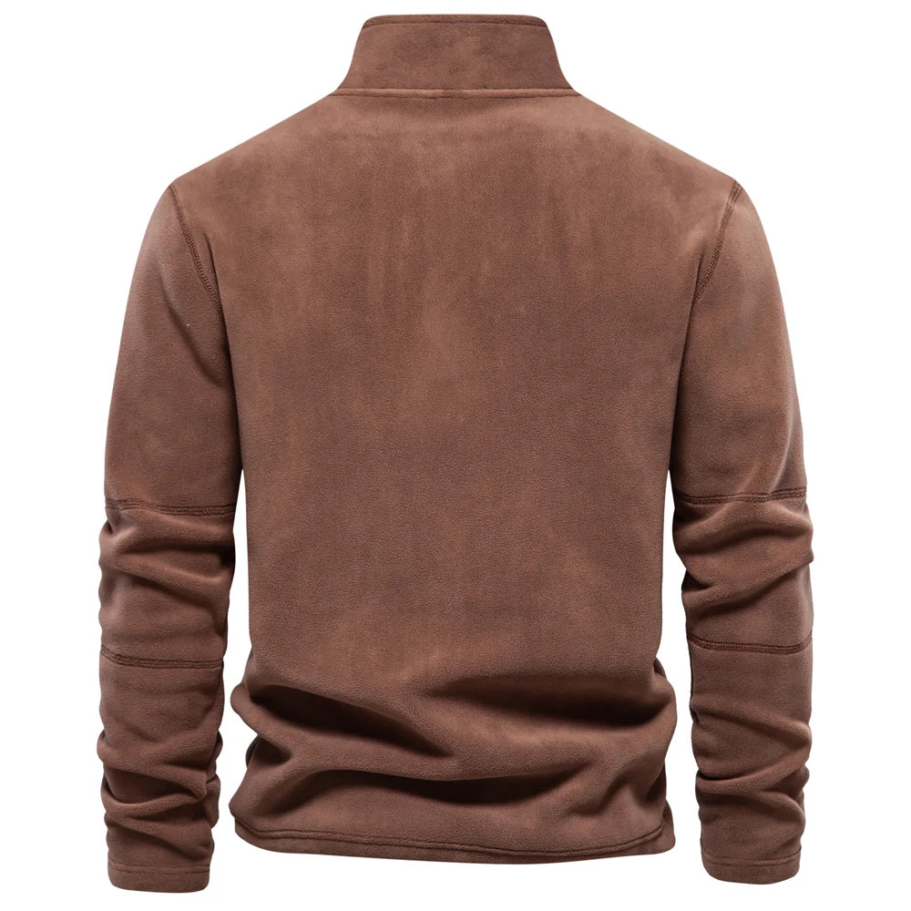 Veylora AIOPESON Brand Quality Thicken Warm Fleece Jacket for Men Zipper Neck Pullover Men's Sweatshirt Soft Shell Mens Jacket