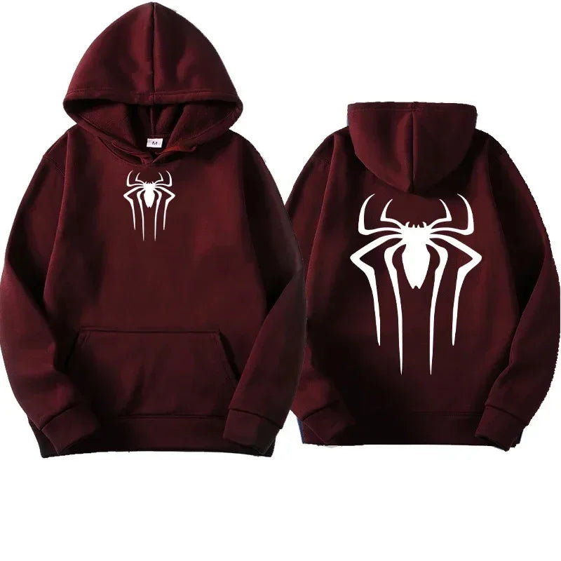 Veylora Men's Sweatshirt Fashion Spider Print Hoodie Adult Casual Sports Top Autumn and Winter Outdoor Harajuku Hooded Men and Women Clo