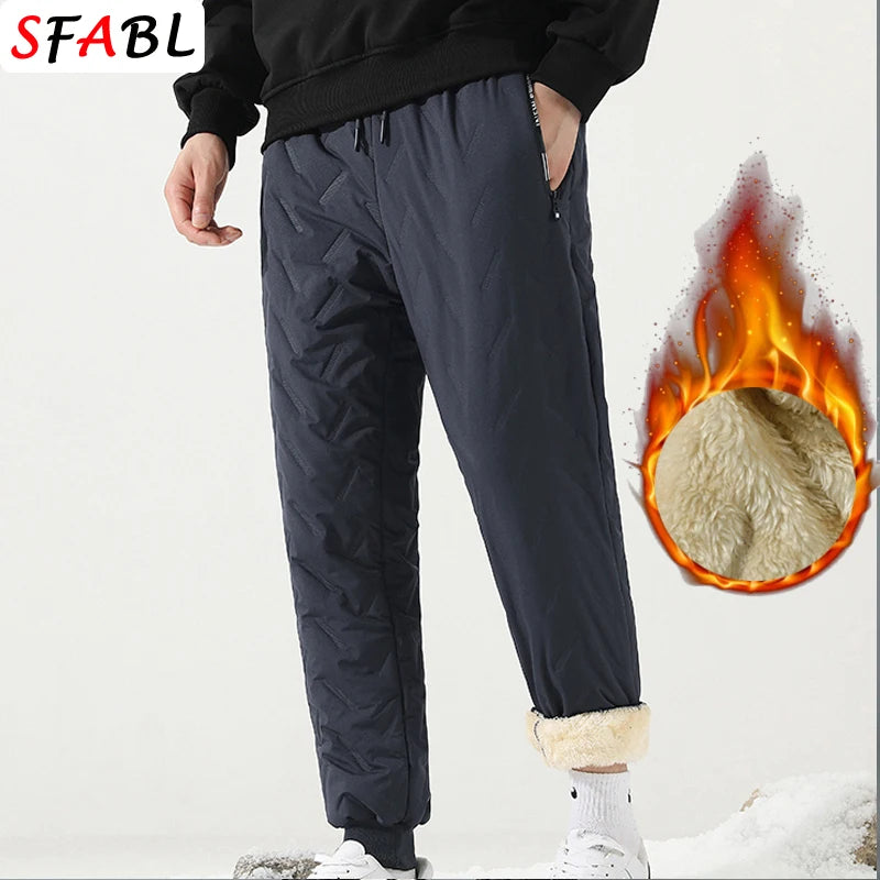 Veylora Thicken Warm Winter Pants for Men Sweatpants Casual Thicken Joggers Pants Male Thermal Trousers Black Gray Pants Men Windbreak