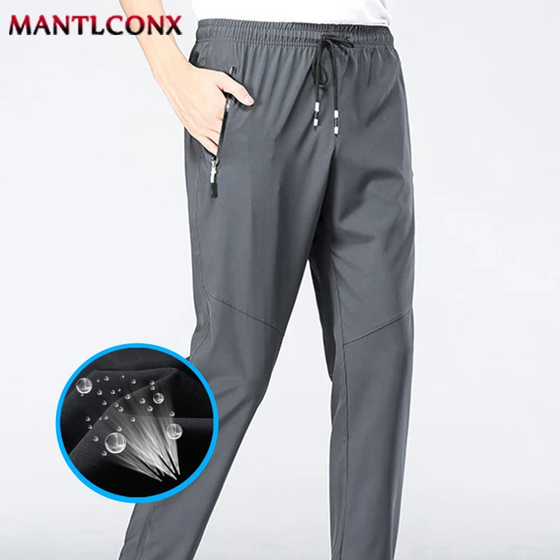 Veylora Breathable Men's Casual Pants Quick Dry Straight Elastic Waist Jogger Sweatpants Korean Classic Sport Trousers Plus Size 4XL 5XL